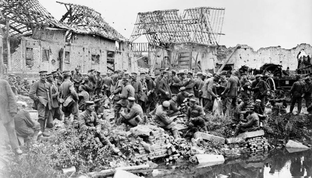 66_German prisoners captured by Canadians. Battle of Amiens. August, 1918